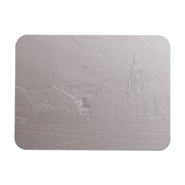 Silhouette från den gamla Rumänien Sibiu Magnet (Horisontell)