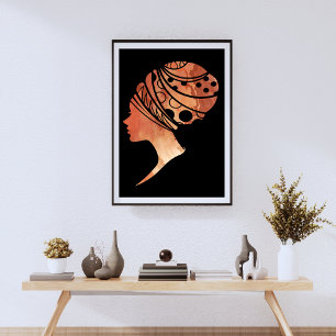 Silhouette från en afrikansk kvinna poster