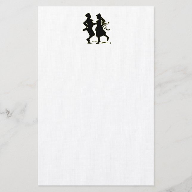 Silhouette från en lite dans på en jig brevpapper (Framsida)