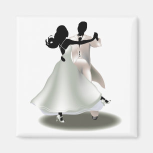Silhouette från ett dansande par magnet