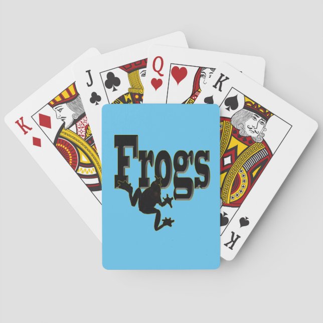 Silhouette från ett groddsklimat in i Ord 'Frogs' Casinokort (Baksidan)