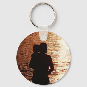 Silhouette från Far och Child Nyckelring