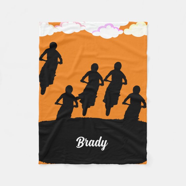 Silhouette från Motorcross Racers Fleece Blanket (Framsidan)