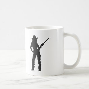 Silhouette från Westernare Cowgirl Kaffemugg