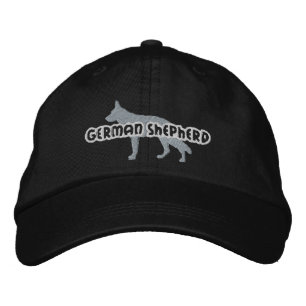 Silhouette German Shepherd Embroized Hat Broderad Keps