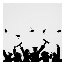 Silhouette Graduation Celebration Perfect Poster