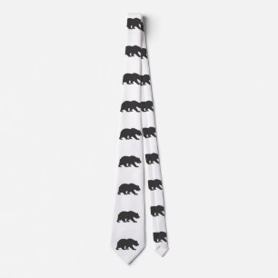 Silhouette grizzly-björn-Välj bakgrund färg Slips
