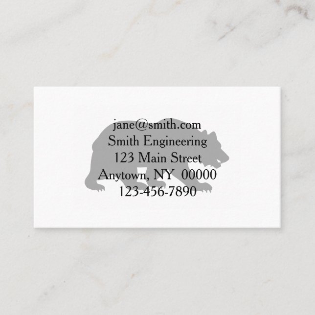 Silhouette grizzly-björn-Välj bakgrund färg Visitkort (Framsida)