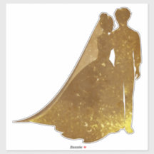 Silhouette Guld gnistra bride and groom decal