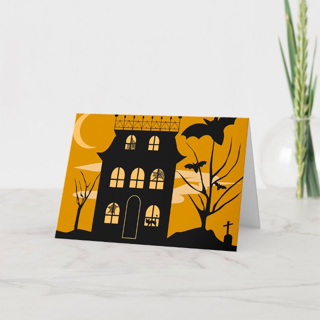 Silhouette Halloween House Greeting Cards Kort (Skapare uppladdad)