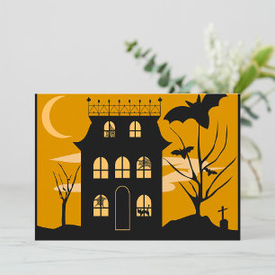 Silhouette Halloween House-inbjudningar Inbjudningar
