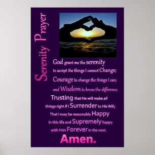 Silhouette Händer, Serenity Prayer Poster