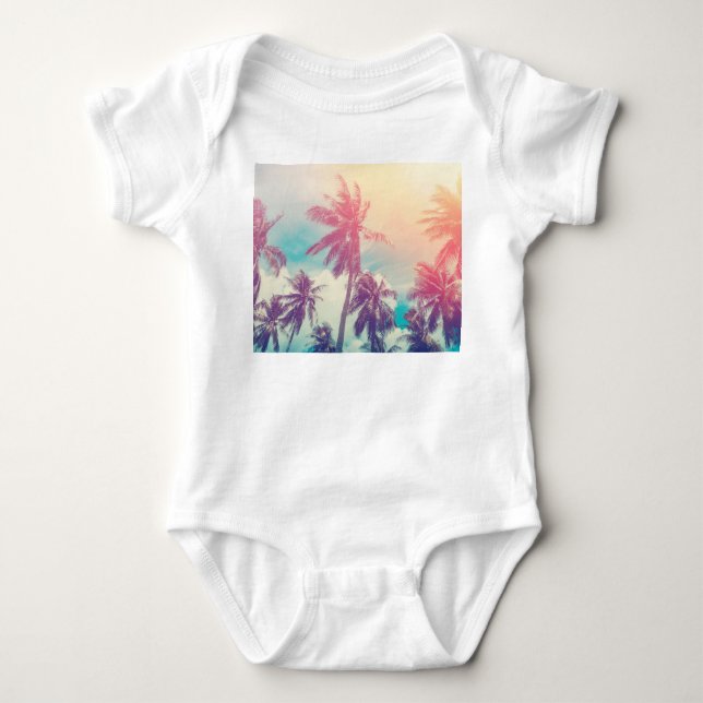 Silhouette handflatan träd, solnedgången abstrakt. t shirt (Framsida)