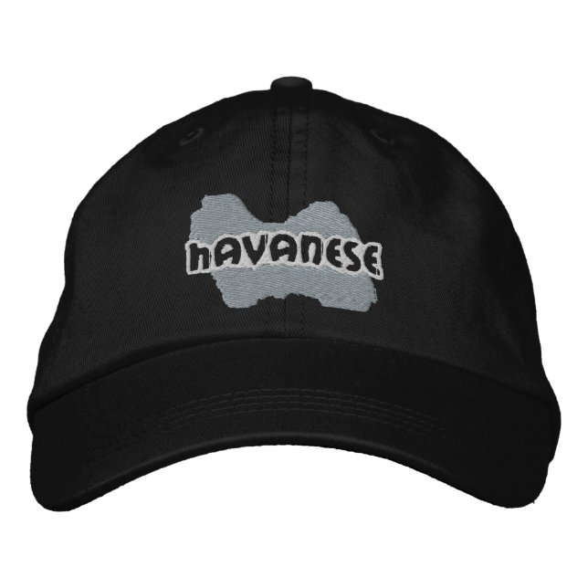 Silhouette Havanese Embroized Hat Broderad Keps (Framsida)