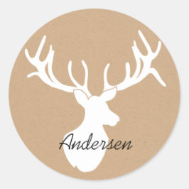 Silhouette Hjort Customized Sticker Runt Klistermärke