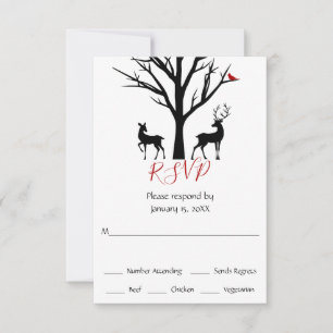 Silhouette Hjort par i Kärlek Winter Wedding OSA Kort