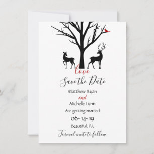 Silhouette Hjort par Winter Kärlek Bröllop Spara Datumet
