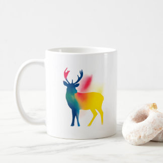 Silhouette-Hjorten för minimalistisk sprejfärg Kaffemugg
