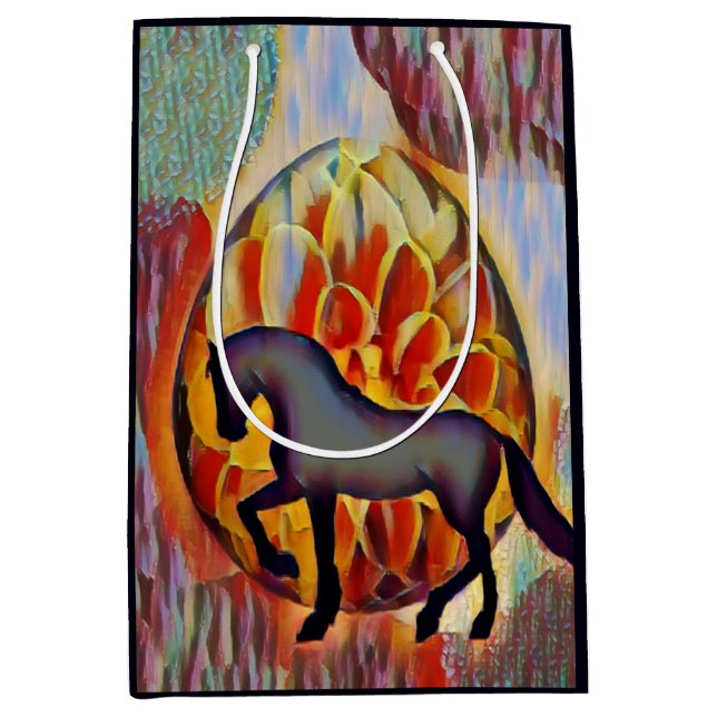 Silhouette Horse and Påskägg Colorful Påsk (Framsidan)