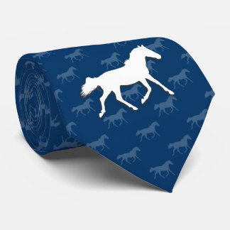 Silhouette Horses Mönster | Blå Slips