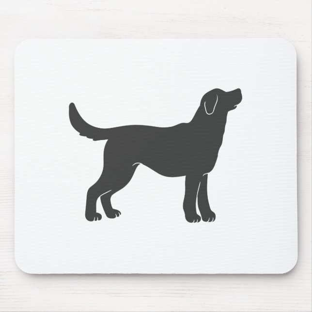 Silhouette hund stående - välj bakgrund färg musmatta (Framsidan)
