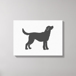 Silhouette-hund - Välj bakgrund färg Canvastryck