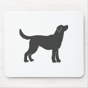 Silhouette-hund - Välj bakgrund färg Musmatta