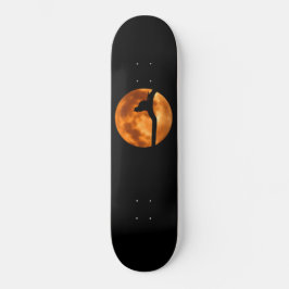 Silhouette i en Black Cat i en Träd-skateboard Mini Skateboard Bräda 18,5 Cm