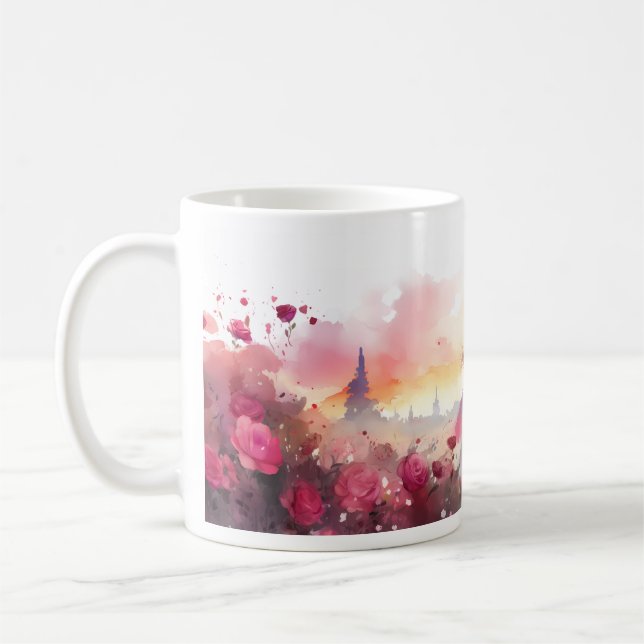 Silhouette i gift vattenfärg kaffemugg (Vänster)
