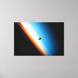 Silhouette i rymdskyttelgraven canvastryck