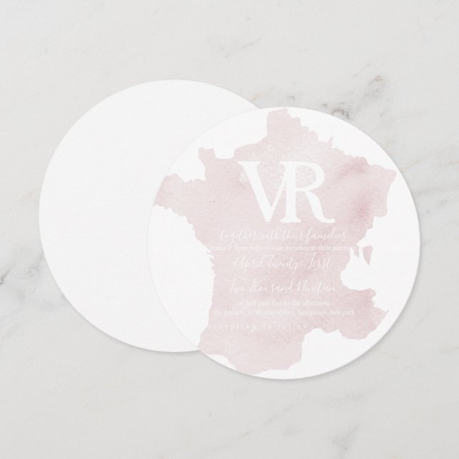 Silhouette-inbjudan till Frankrike Inbjudningar (Fram/baksida)