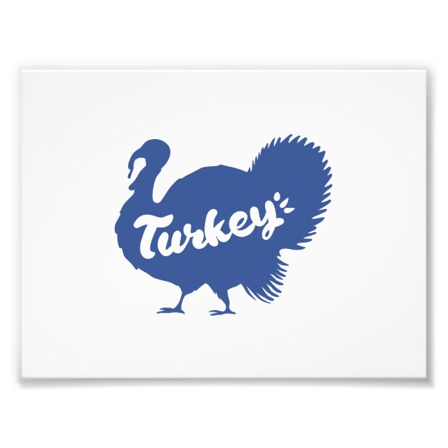 Silhouette-kalkon - Välj bakgrund färg Fototryck (Framsidan)