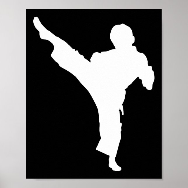Silhouette Karate Fighter Shotokan Martial Arts Ta Poster (Framsidan)