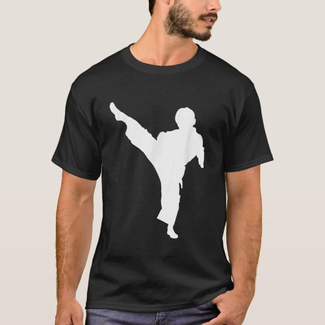 Silhouette Karate Fighter Shotokan Martial Arts Ta T Shirt (Framsida)