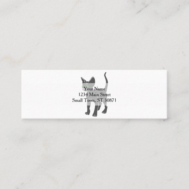 Silhouette-katten i Egypten - Välj tillbaka till f Mini Visitkort (Framsida)