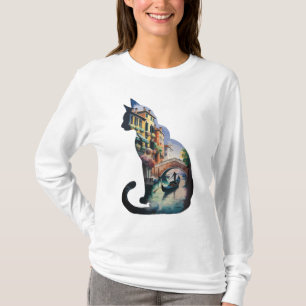 Silhouette-kattkonst i Italien T Shirt