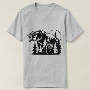 Silhouette-klotet i skogslandskapet t shirt