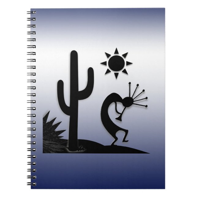 Silhouette Kokopelli Anteckningsbok Med Spiral (Framsidan)