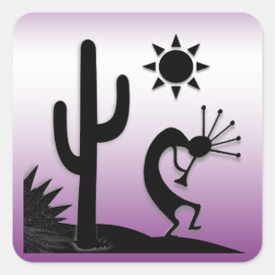 Silhouette Kokopelli Fyrkantigt Klistermärke