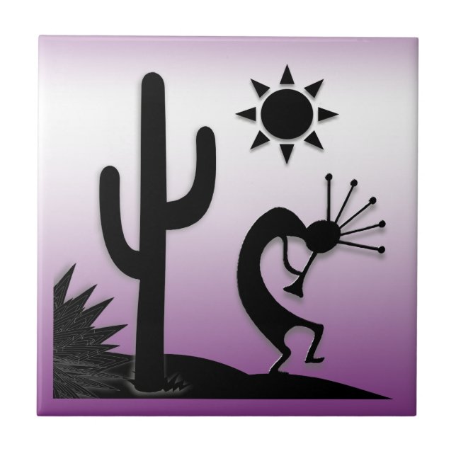 Silhouette Kokopelli Kakelplatta (Framsidan)