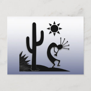 Silhouette Kokopelli Vykort