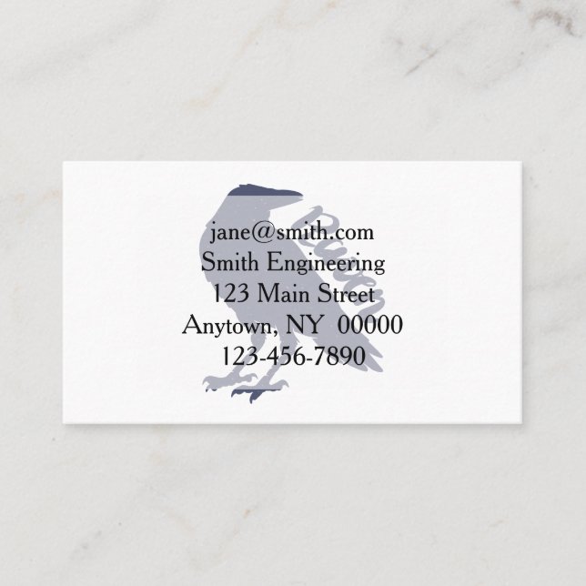 Silhouette-kråka - Välj bakgrundsbild färg Visitkort (Framsida)