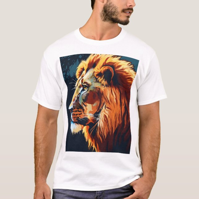 "Silhouette Lejon Head T-Shirt - Bold & Powerful" (Framsida)
