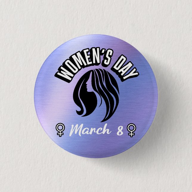 Silhouette-Logotyp för kvinnodagen Knapp (Framsida)
