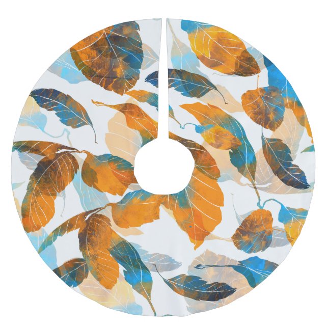 Silhouette löv: vattenfärg, digital, sömlös pa julgransmatta borstad polyester (Framsidan)