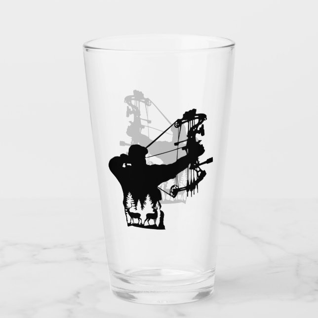 Silhouette med en Archer med Wildlife Scene Glaskopp (Framsida)