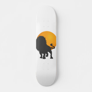 Silhouette med lejonare - Välj bakgrund färg Mini Skateboard Bräda 18,5 Cm