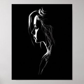 Silhouette med ljus och skugga poster