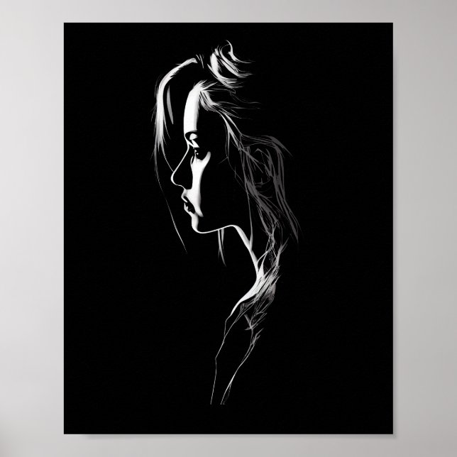 Silhouette med ljus och skugga poster (Framsidan)