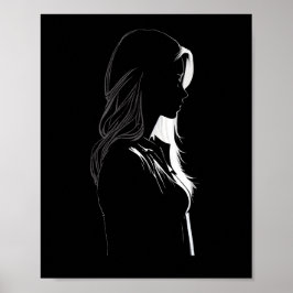 Silhouette med ljus och skugga poster